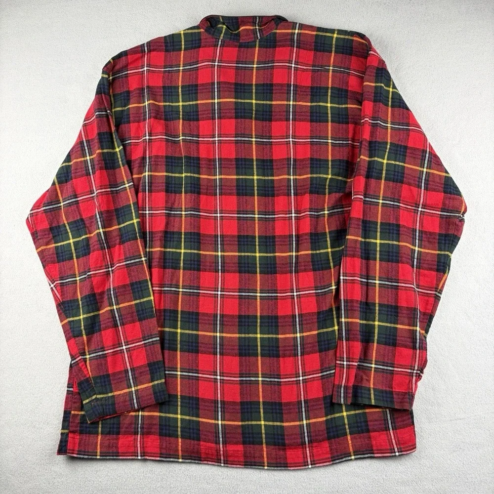 Polo Ralph Lauren Pajama Top Red Tartan Plaid Cotton Sleepwear Men's Large